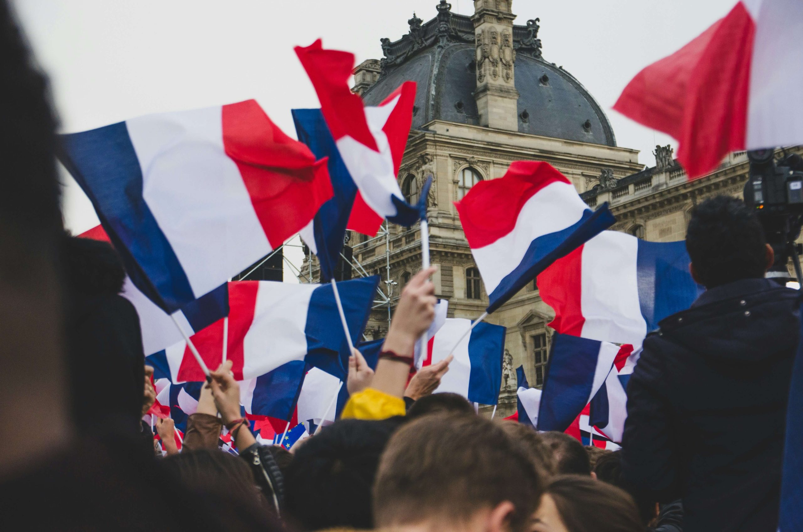 France flag. France vs Morocco